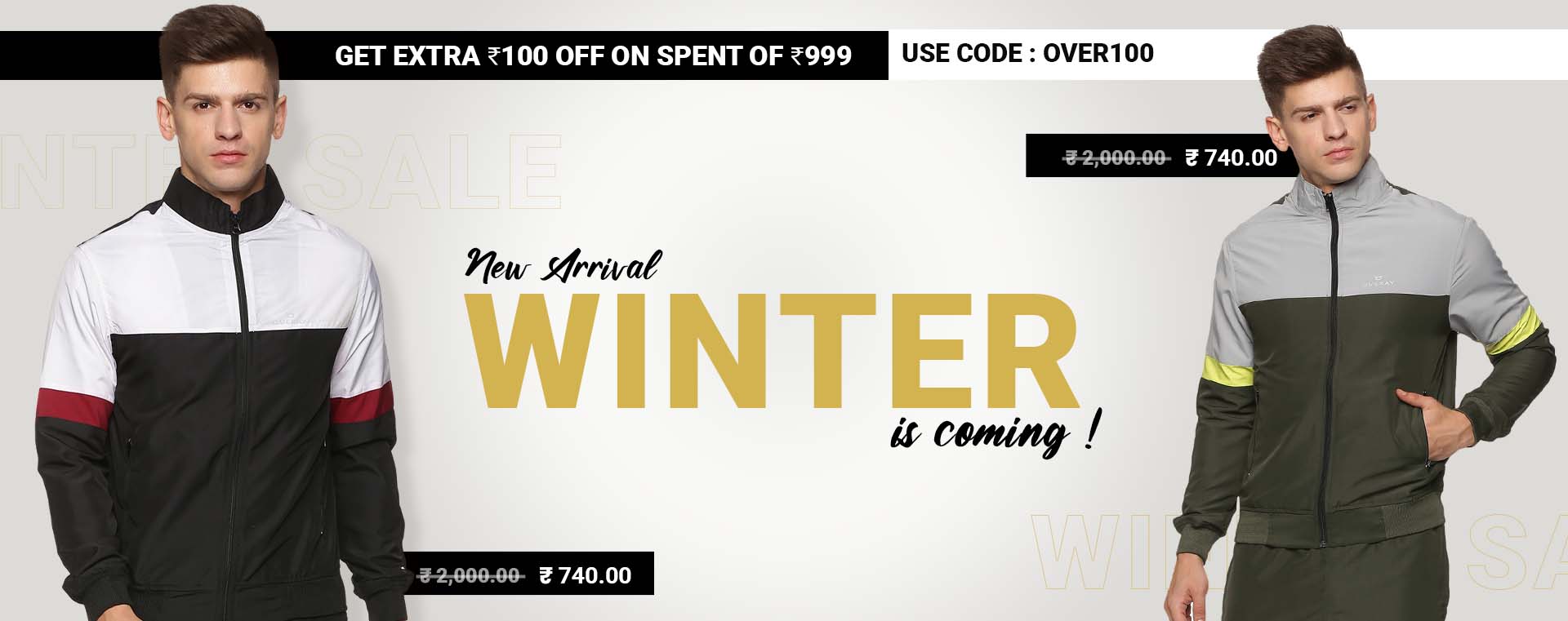 winter track suit sale banner